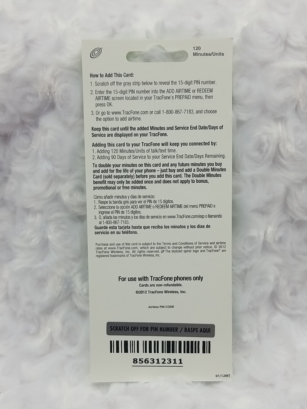 5 Brand New Tracfone 120 Minutes Prepaid Airtime Cards - Picture 5 of 14